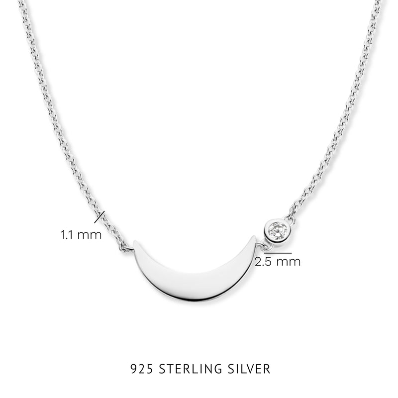 Violet Hamden Luna Collier en Argent 925 Sterling avec Lune et Pierre de Zircon Blanc VH340045-zoom-