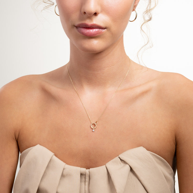 Isabel Bernard Le Marais Zircon Rond Pendentif Or 14 Carats IB350060-zoom-