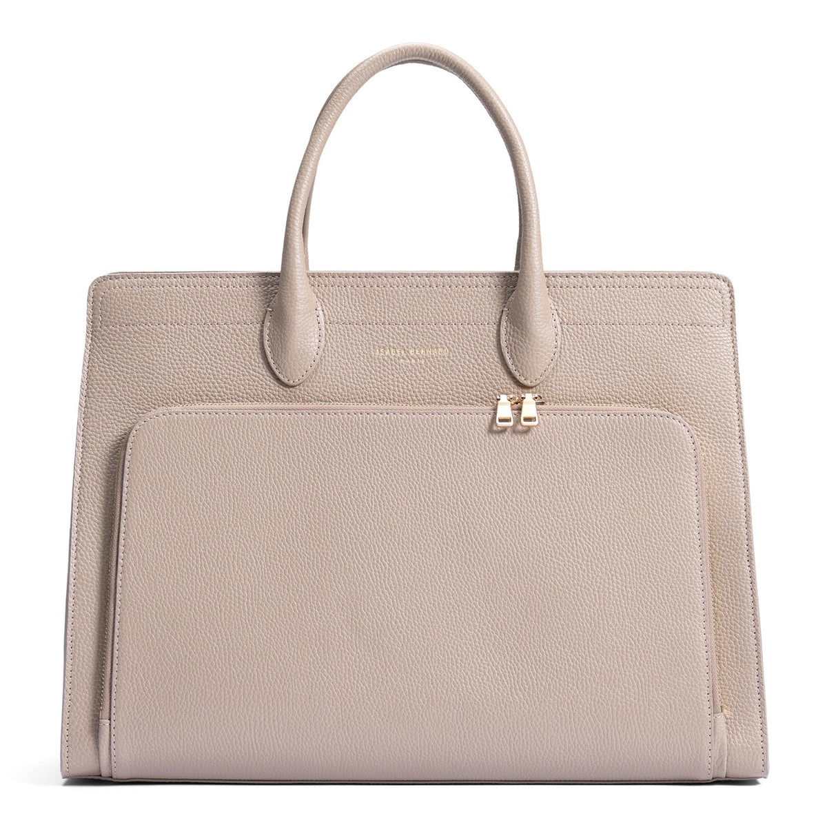 Isabel Bernard Honoré Nadine Taupe Leather Handbag made of Calfskin IB25038
