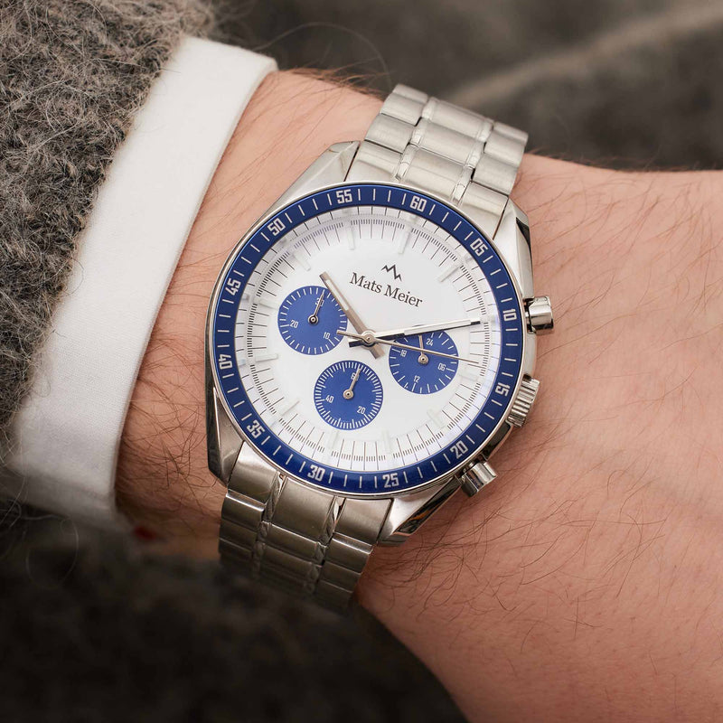 Mats Meier Arosa Racing Hommes Montre Argent MM50013-zoom-