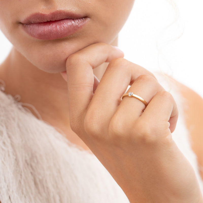 Isabel Bernard Rivoli Amore Bague Empilable en Or 14 Carats avec Pierre de Zirconium IB330109-50-zoom-