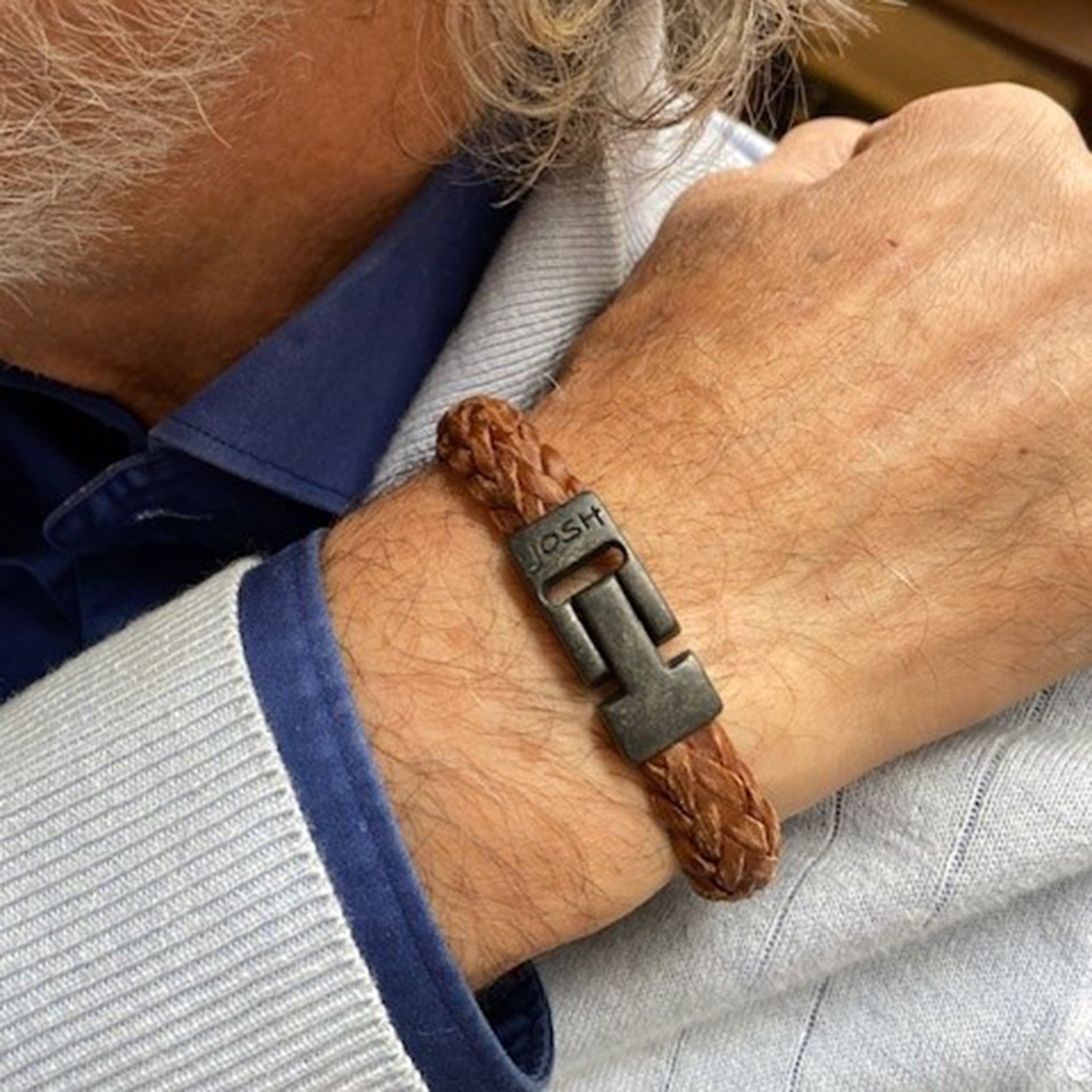Josh Leather Bracelet 25017VB/CGNC/LME
