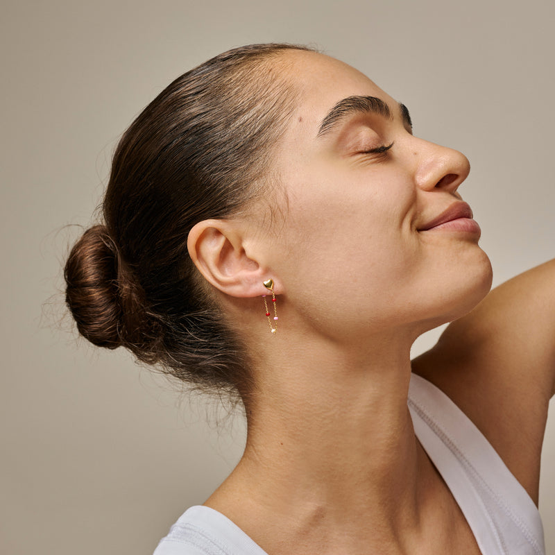 ENAMEL Copenhagen Recycled 925 Sterling Silver Gold Plated Rosie Earrings E441G-R-zoom-