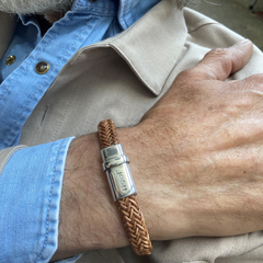 Josh Cognac Natural Stone Bracelet 09332SL/CGNC/MED