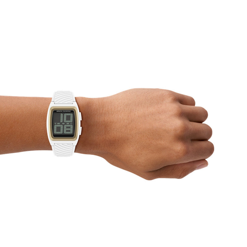 Armani Exchange White Oval Digital Watch AX2968-zoom-