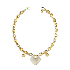 Guess Crazy In Love Gold Necklace JUBN05205JWYGT-U