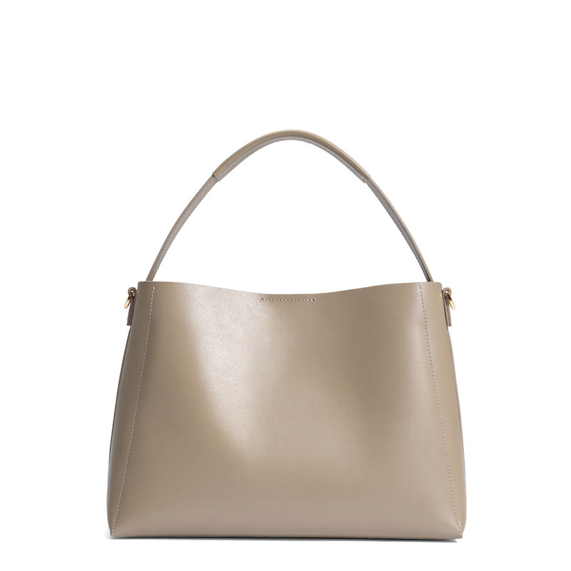 Isabel Bernard Montmartre Béatrice sac à main en cuir taupe en cuir naturel IB25095-378-zoom-