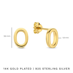 Parte Di Me Bibbiena Poppi Clara 925 Sterling Silver Gold Plated Ear Studs PDM36194