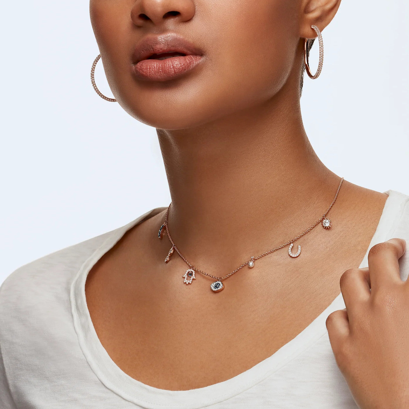 Swarovski Rose gold Hoop Earrings 5383938