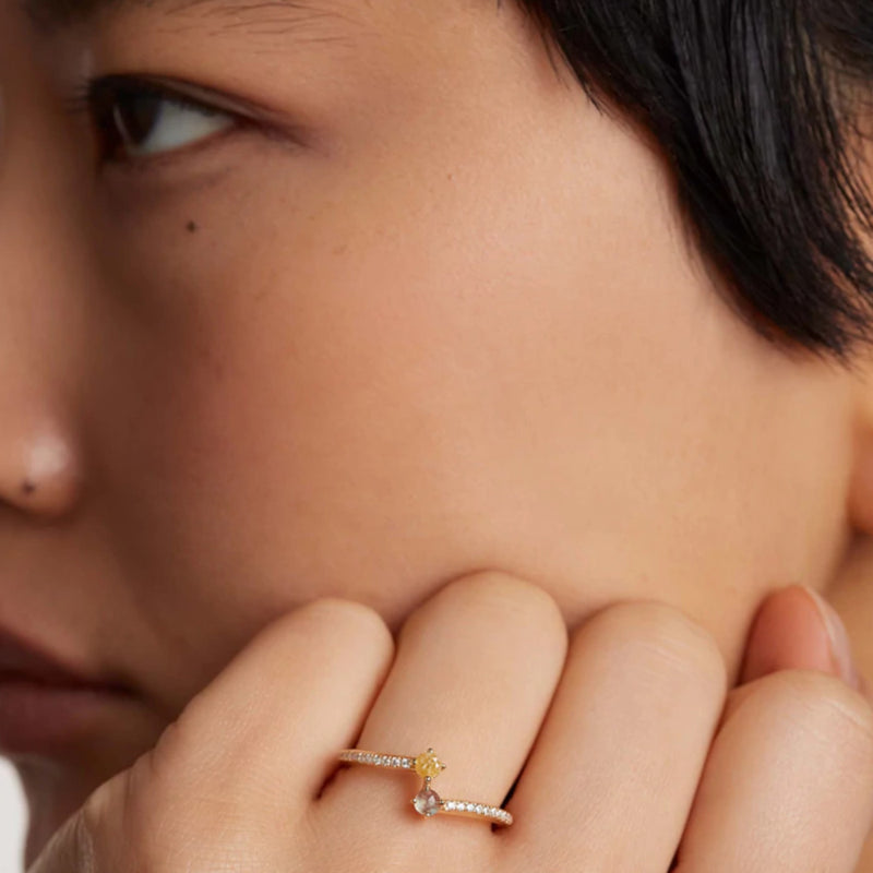 P D Paola Bague Villa Juno en argent sterling 925 plaqué or 18 carats AN01-647-12-zoom-