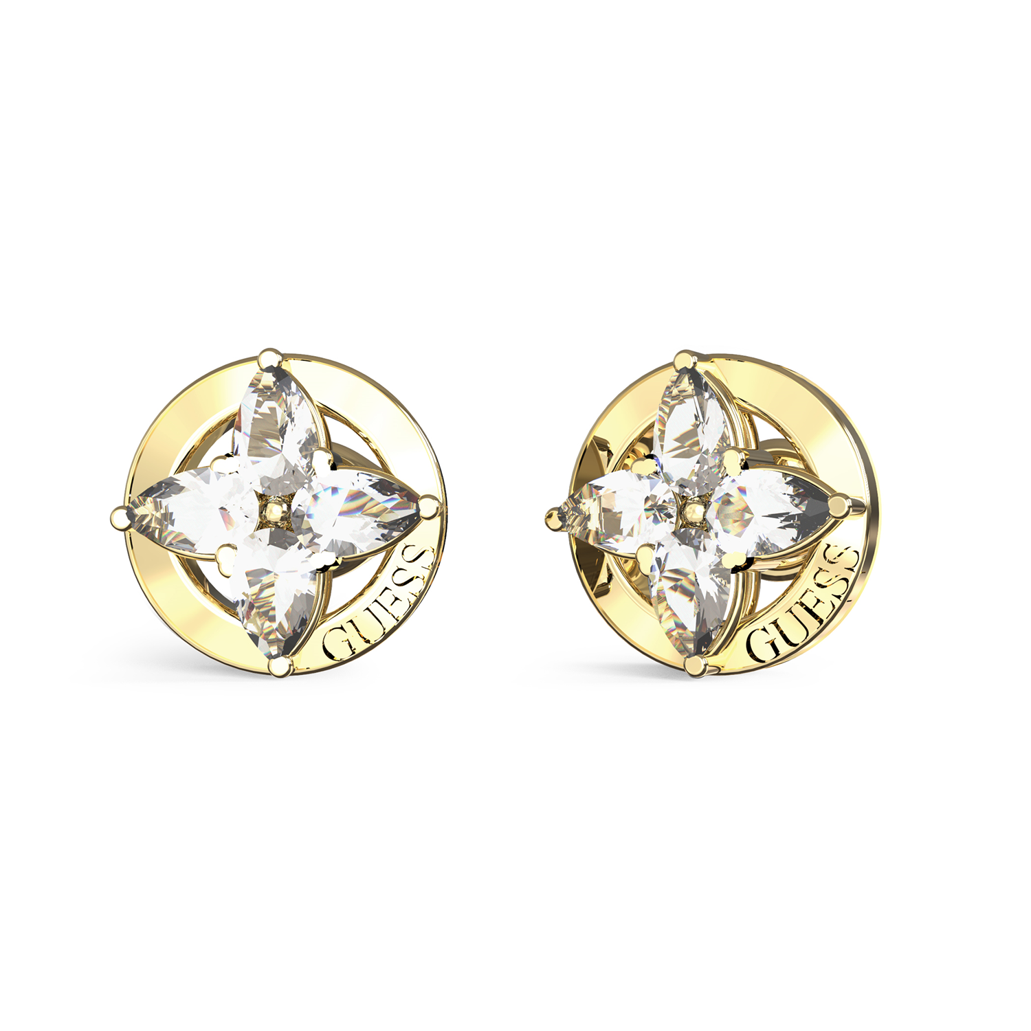 Guess Secret Garden Gold-coloured Earrings JUBE06040JWYGWHT-U