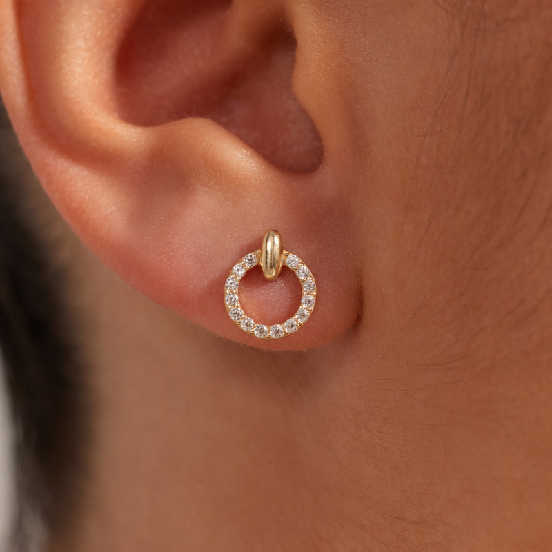 Beloro Jewels Monte Napoleone Irene boucles d'oreilles en or 9 carats avec pierres en zirconium BO360124-zoom-