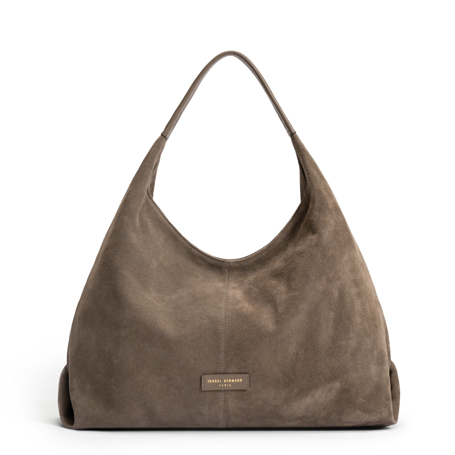 Isabel Bernard Honoré Grace taupe suede shoulder bag IB25093-178