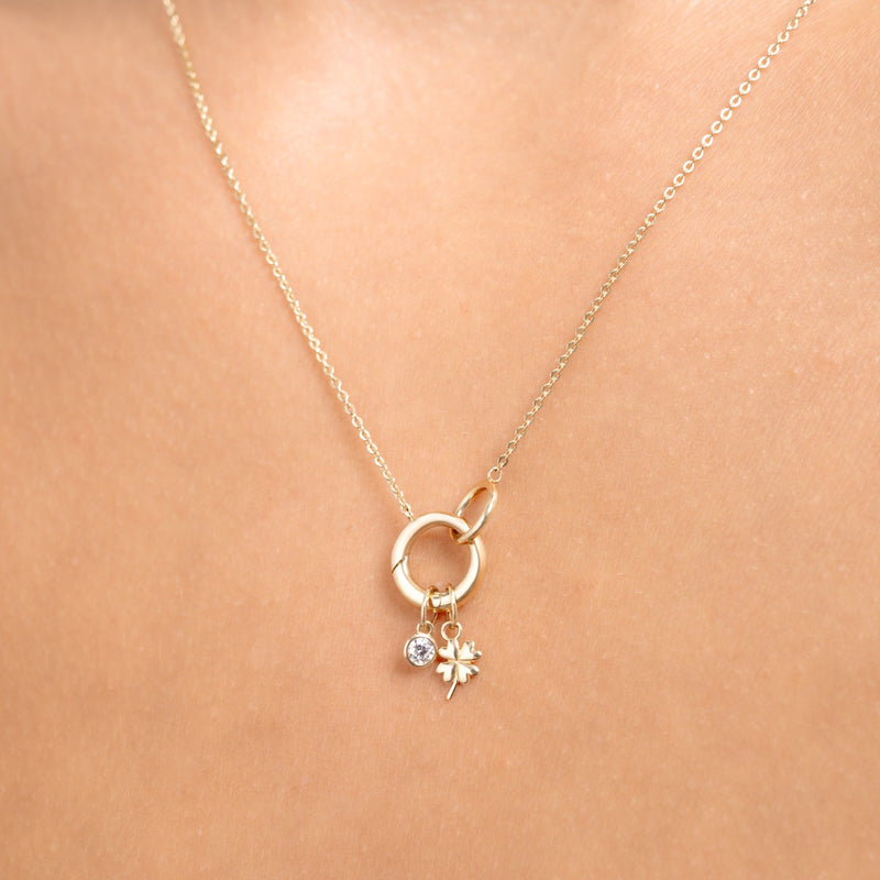 Isabel Bernard Le Marais Trèfle Pendentif Or 14 Carats IB350059-zoom-