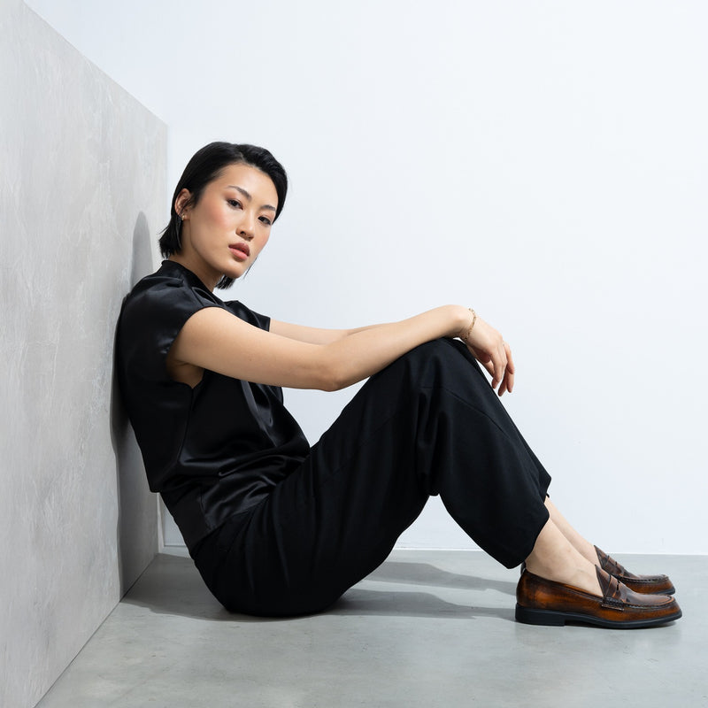 Isabel Bernard Vendôme Blandine mocassins en cuir spazzolato cognac IB51015-636-35-zoom-