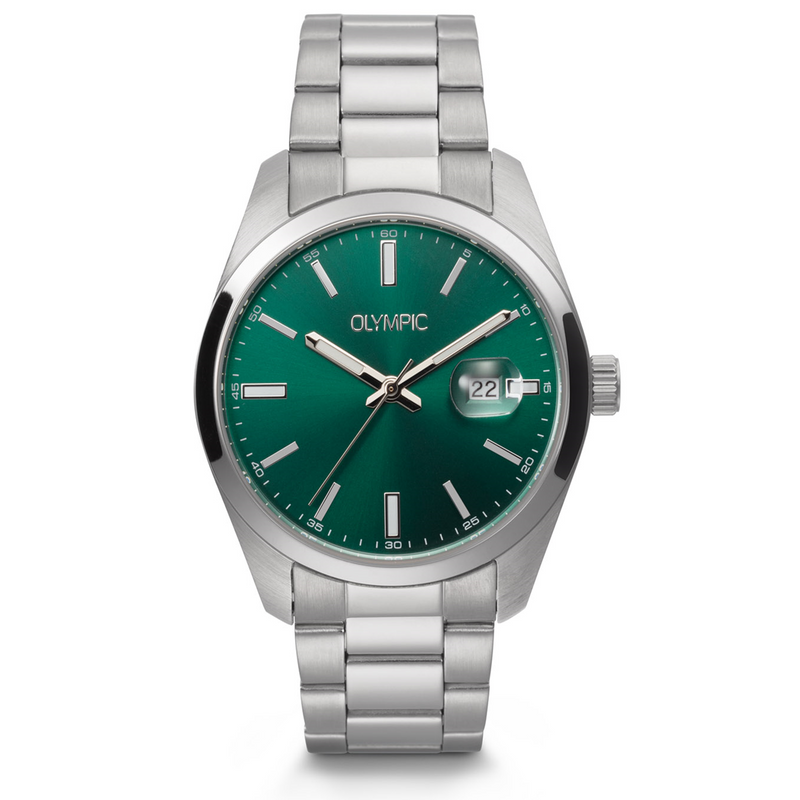 Olympic Louis Montre Pour Homme Argentée et Verte OL75HSS001-zoom-
