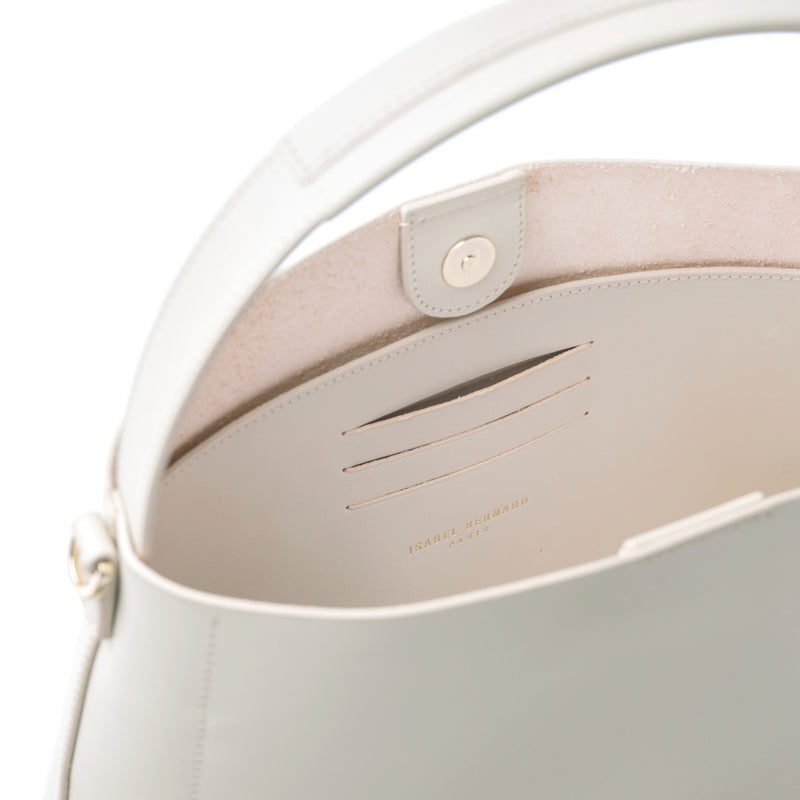 Isabel Bernard Montmartre Béatrice sac à main en cuir crème en cuir naturel IB25095-370-zoom-