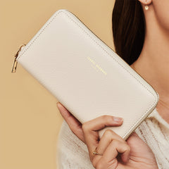 Isabel Bernard Honoré Léa Beige Calfskin Zip Wallet IB23012