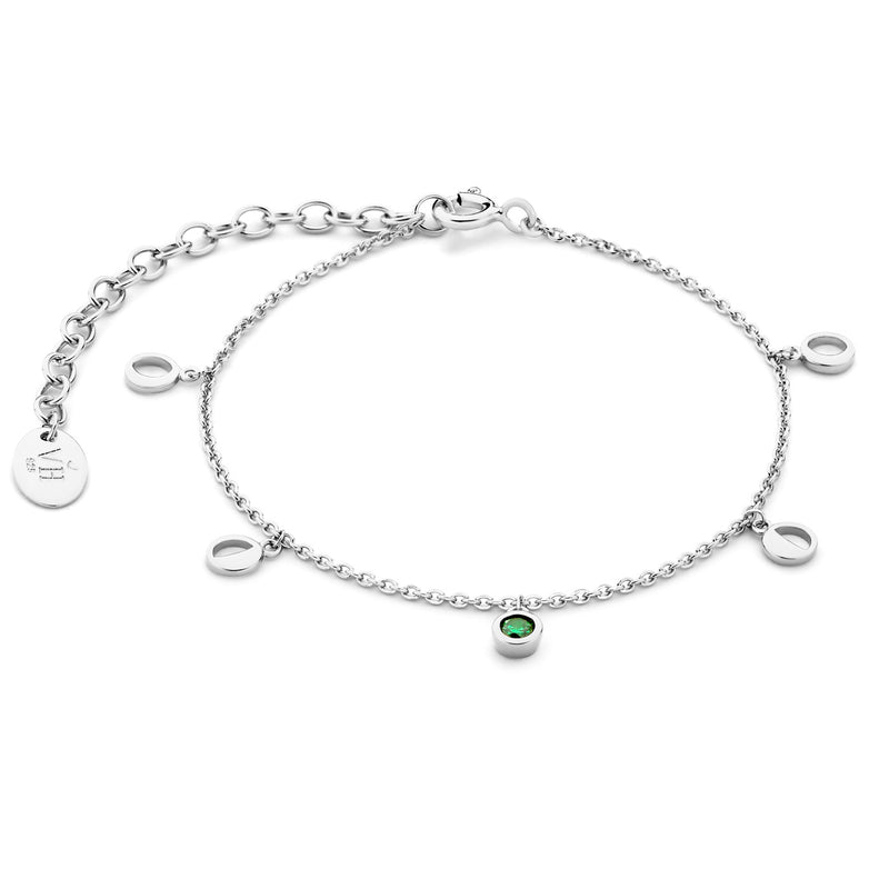 Violet Hamden Violet's Gift Coffret Bracelet et Clous d’Oreilles en Argent 925 Sterling avec Pierres de Zircon Vertes VH90061-zoom-