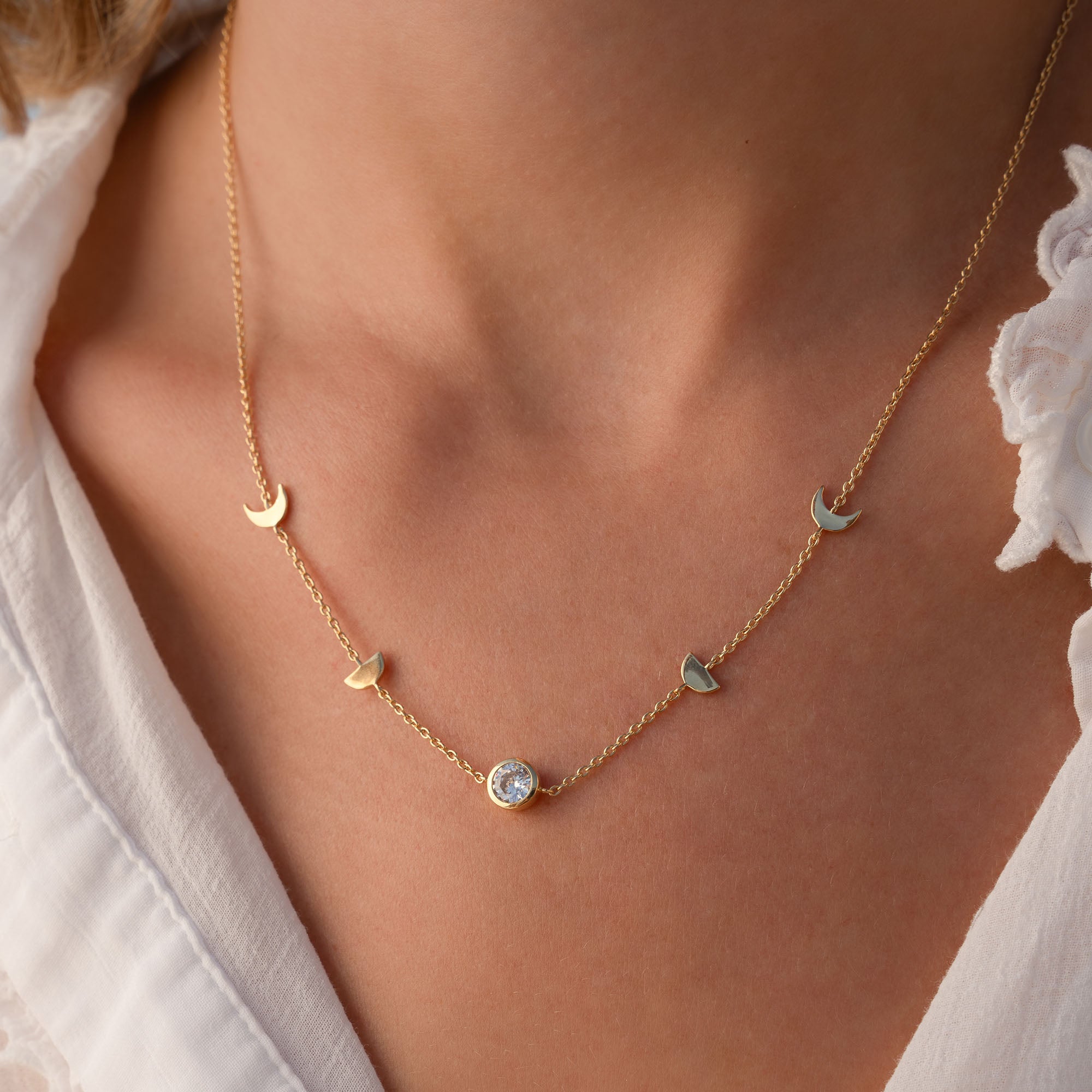 Violet Hamden Luna 925 Sterling Silver Gold Plated Necklace VH340044