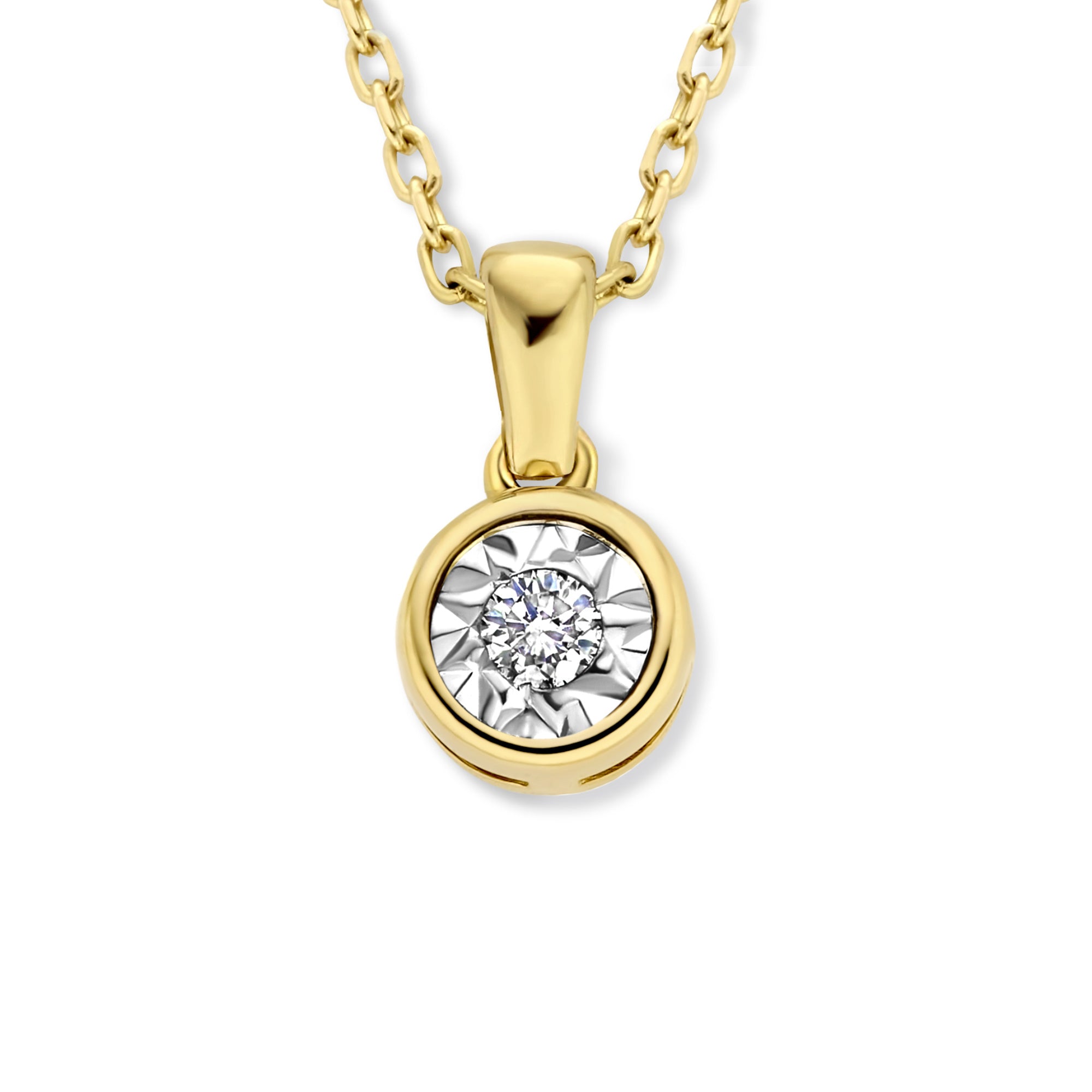 Isabel Bernard De La Paix Inaya 14 Carat Golden Necklace | diamond 0.03 ct | IBD350019
