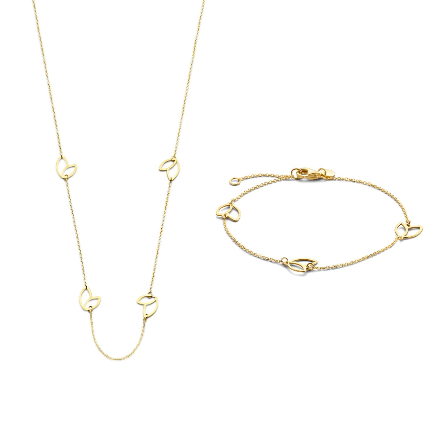 Isabel Bernard Cadeau d'Isabel 14 karat gold necklace and bracelet gift set IB90187