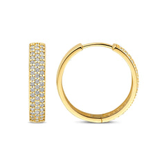 Beloro Jewels Monte Napoleone Stella 9 karat gold hoop earrings with zirconia BO360087