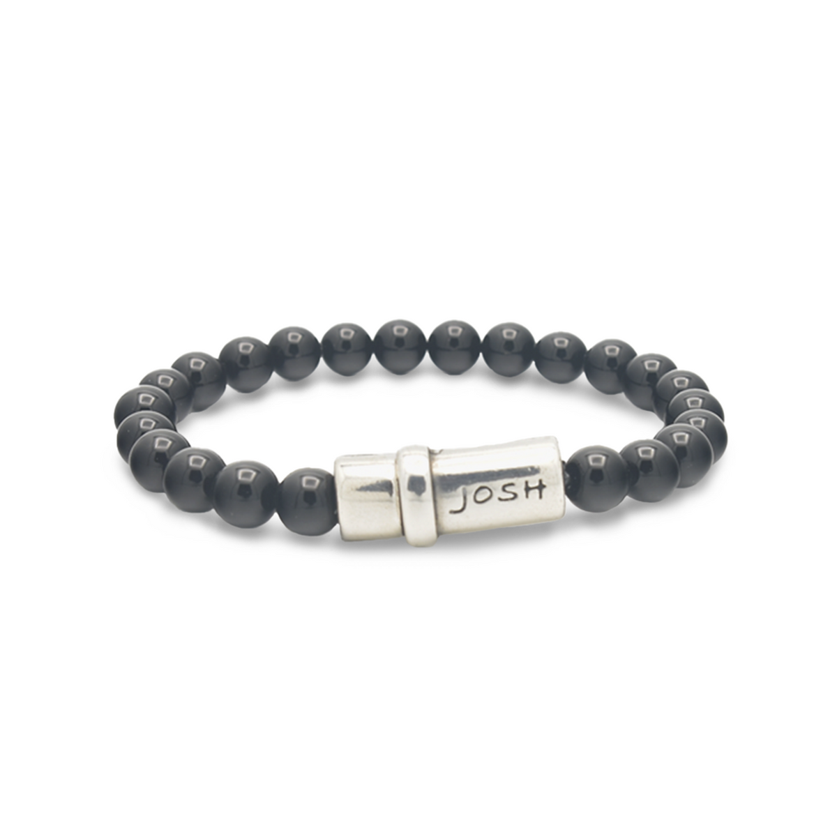 Josh Black Natural Stone Bracelet 09285SL/BLCK/MED