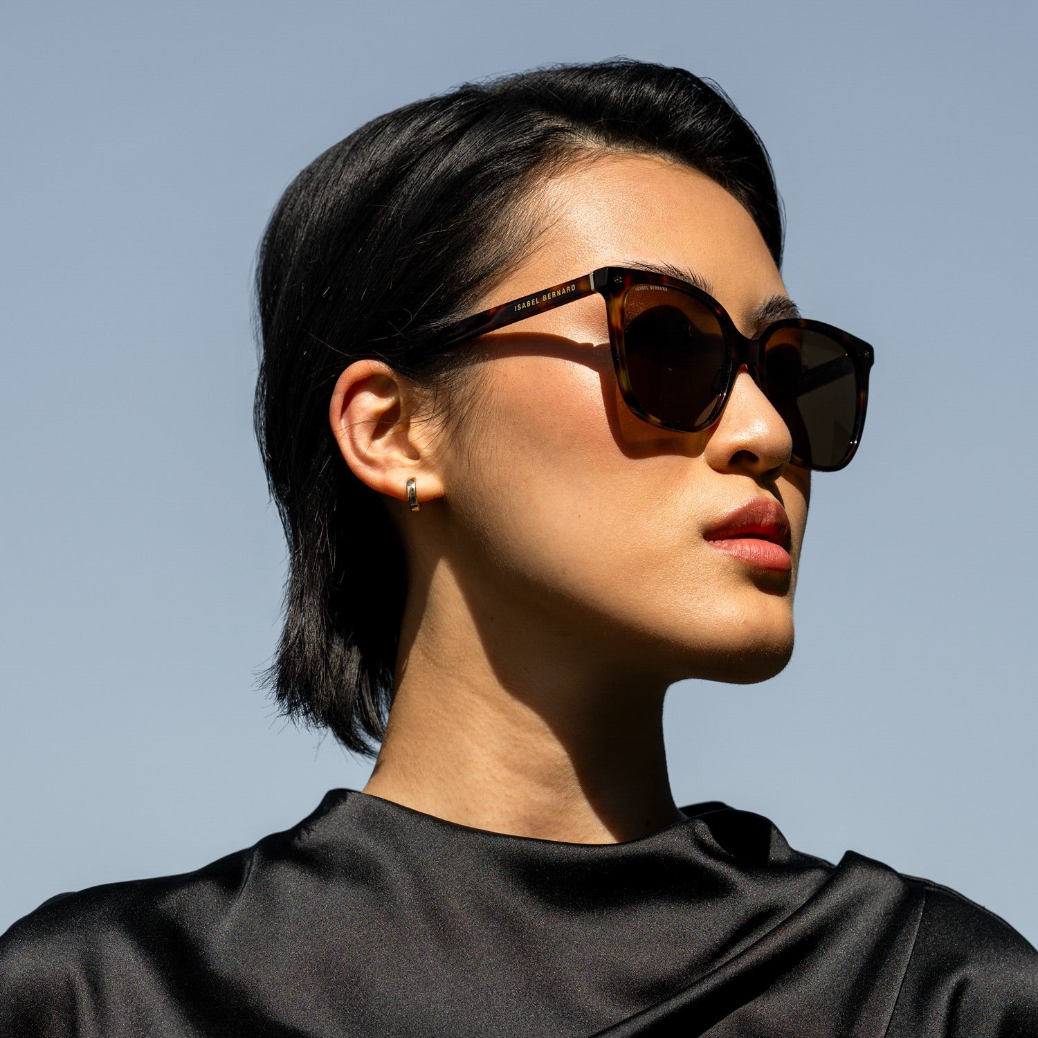 Isabel Bernard La Villette Raison Brown Tortoise Vierkante Sunglasses IB400007-14-14