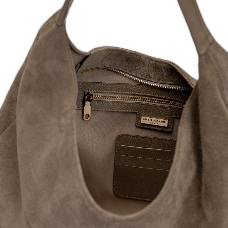 Isabel Bernard Honoré Grace sac bandoulière en suède taupe IB25093-178-zoom-