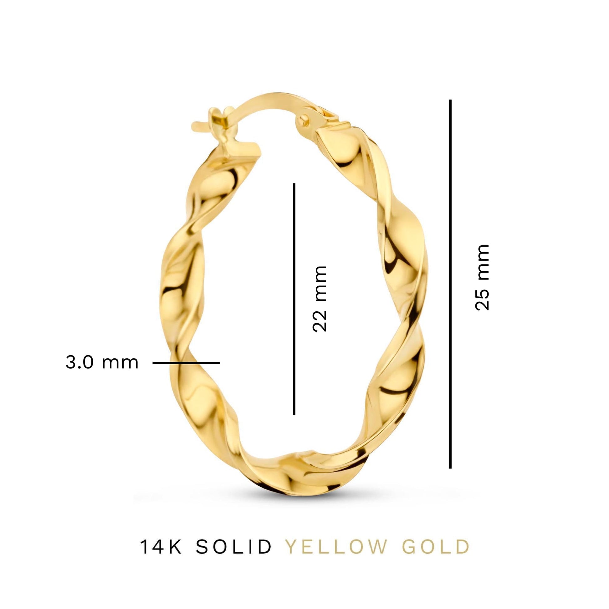 Isabel Bernard Rivoli Odette 14 Carat Golden Hoop Earrings IB360241