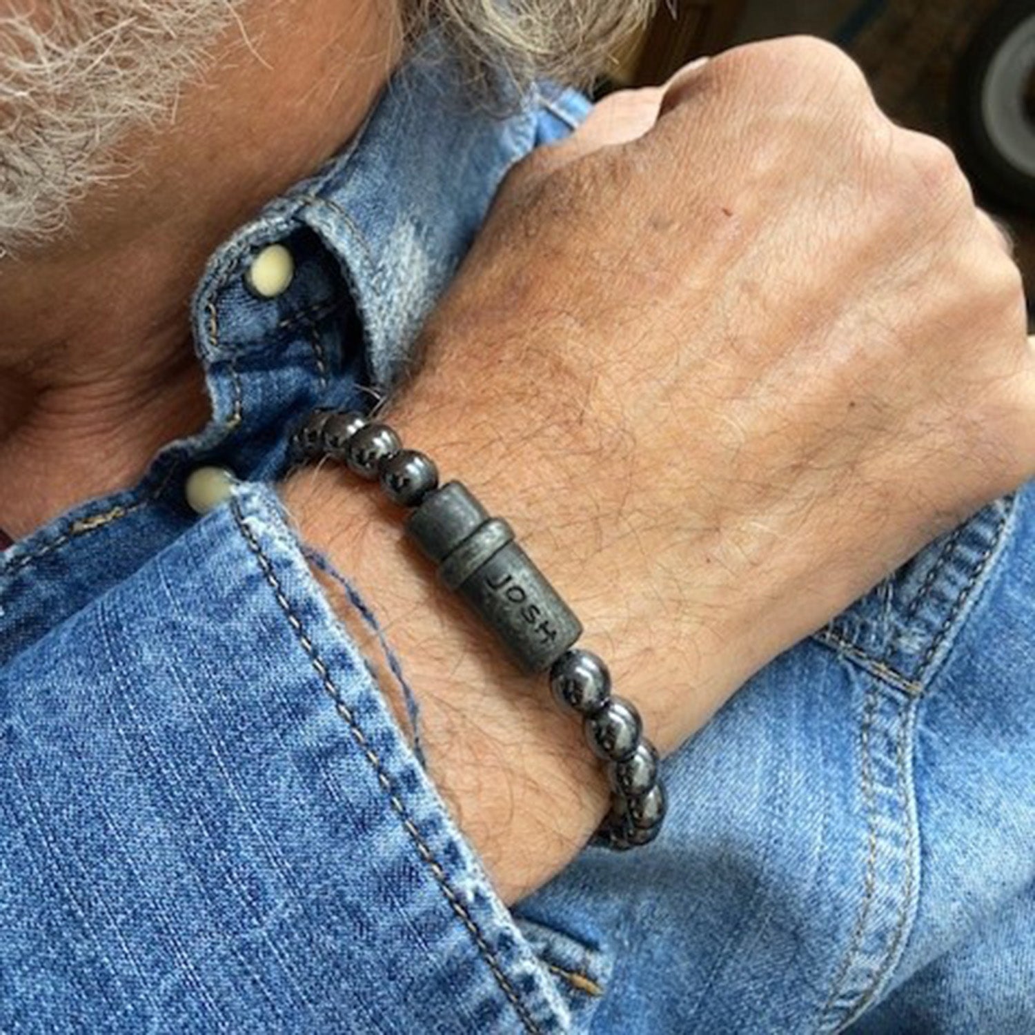 Josh Natural stone Bracelet 09285-BRA-VB/HEMATIT/M