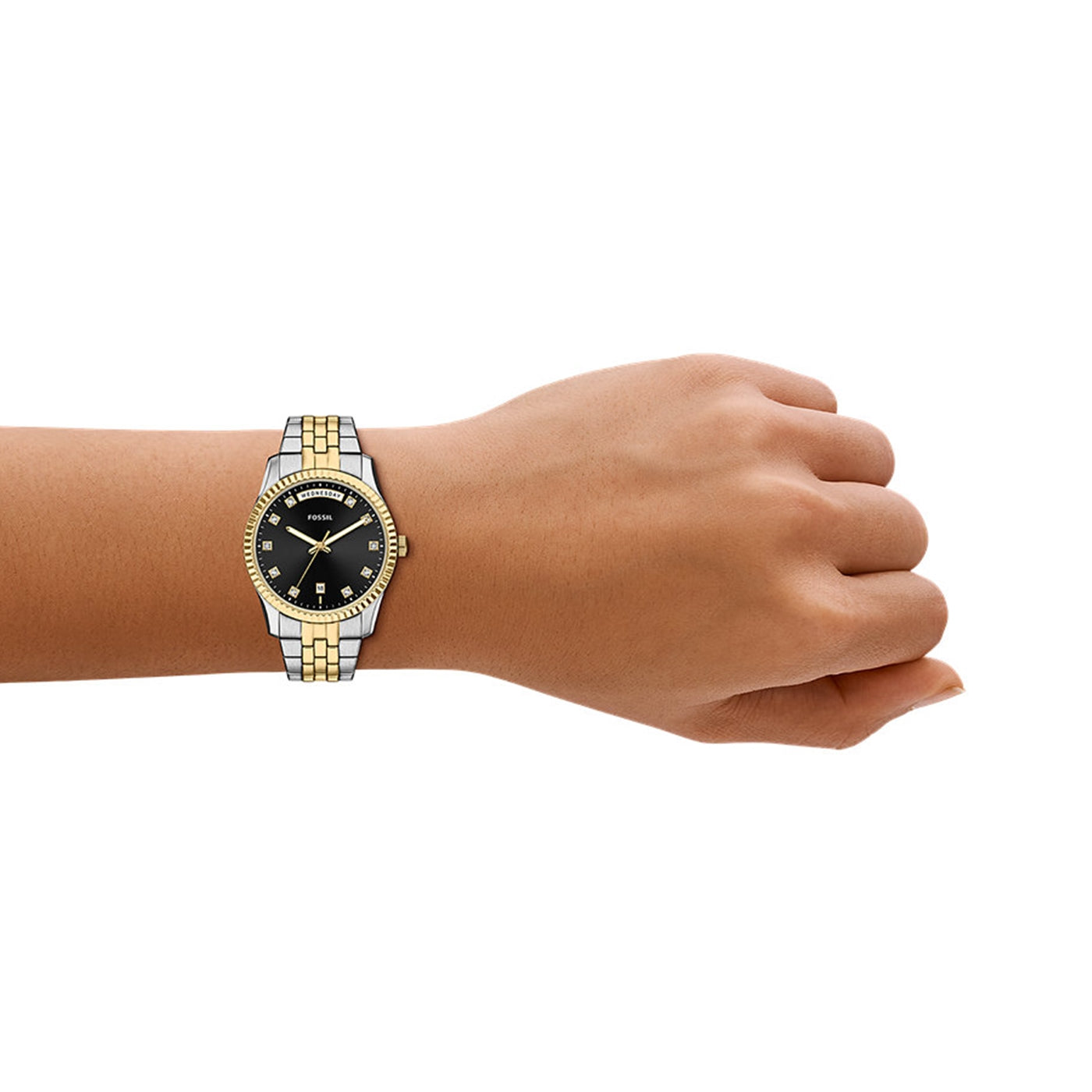 Fossil Scarlette Round Black Dial Watch ES5458