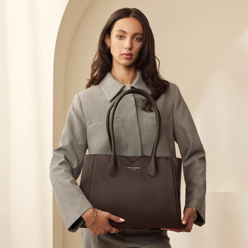 Isabel Bernard Sac à main Cloe en cuir de veau marron IB25091-zoom-