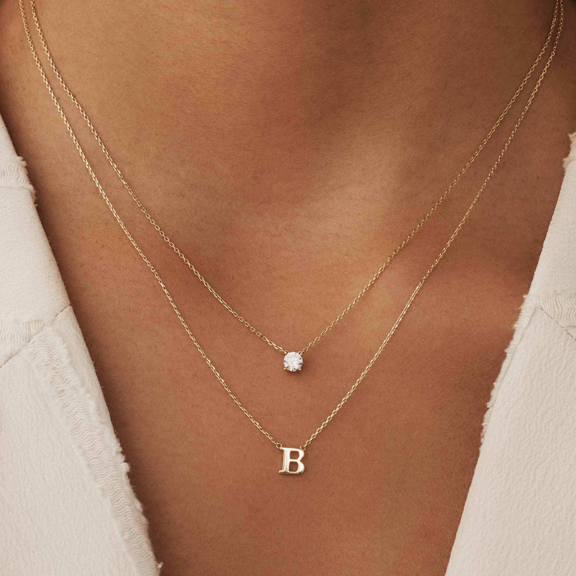 Isabel Bernard 14 Carat Golden Le Marais Chloé Necklace IB340134-A (Letter: A)