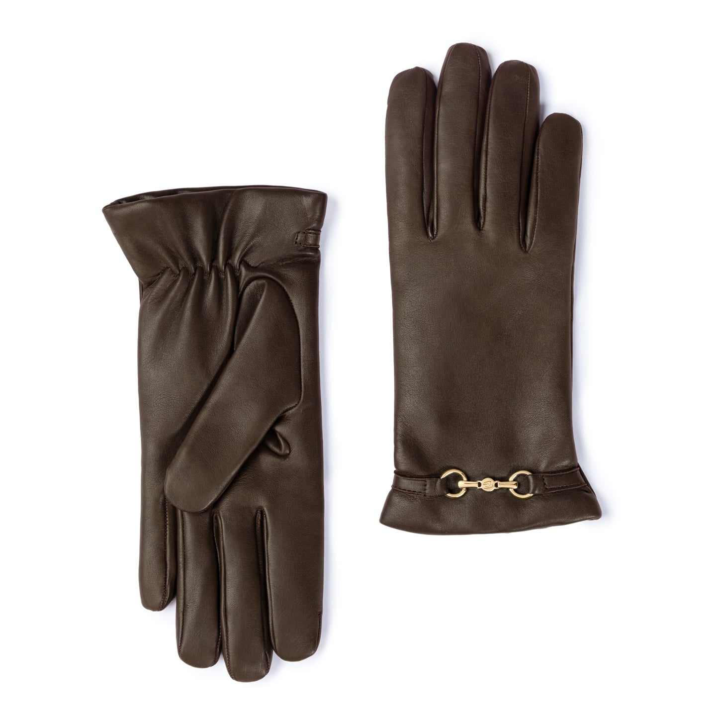 Isabel Bernard Honoré Marcelia dark brown goatskin leather gloves IB67001-331-6.5