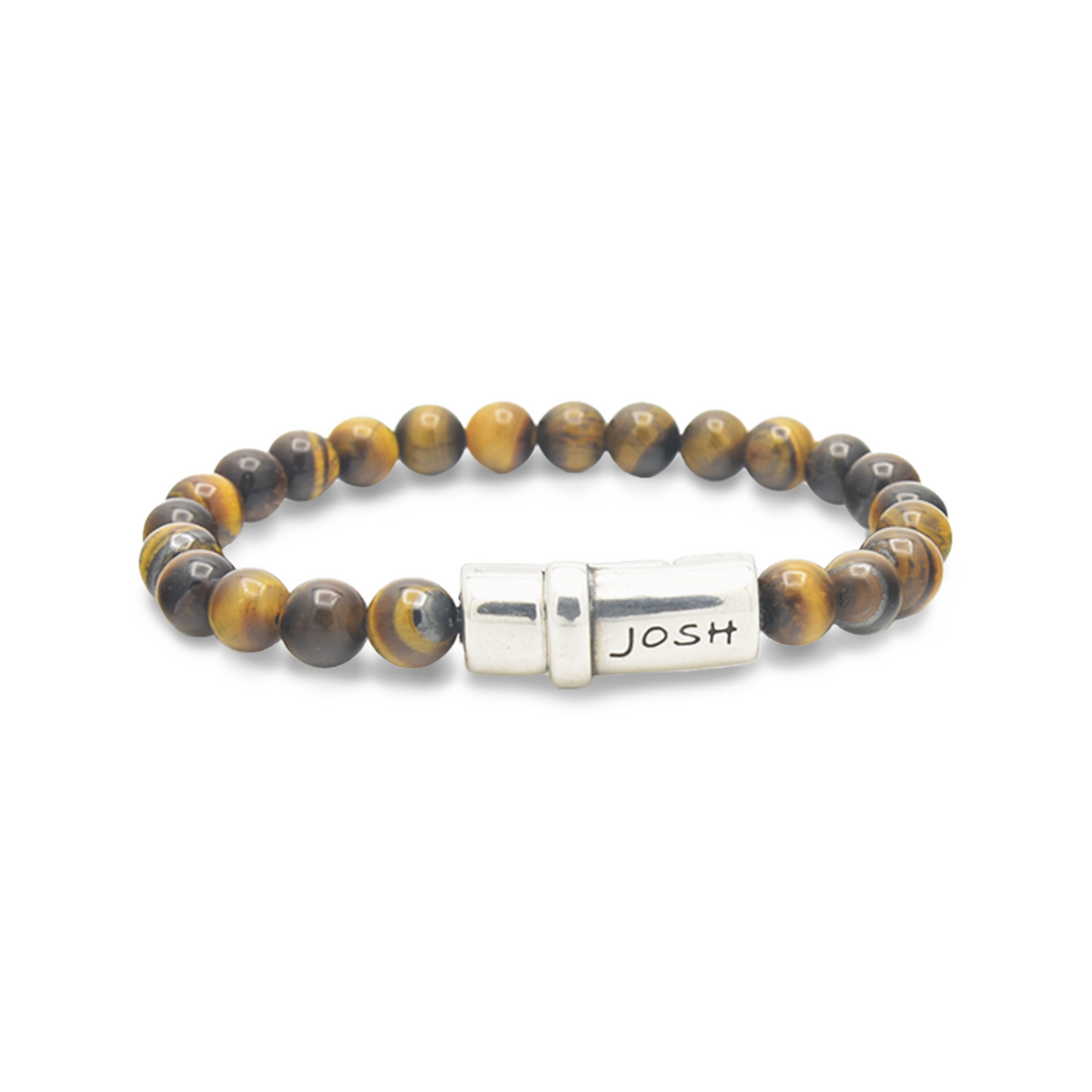 Josh Cognac Natural Stone Bracelet 09285SL/CGNC/MED