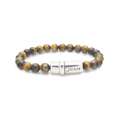 Josh Cognac Natural Stone Bracelet 09285SL/CGNC/MED