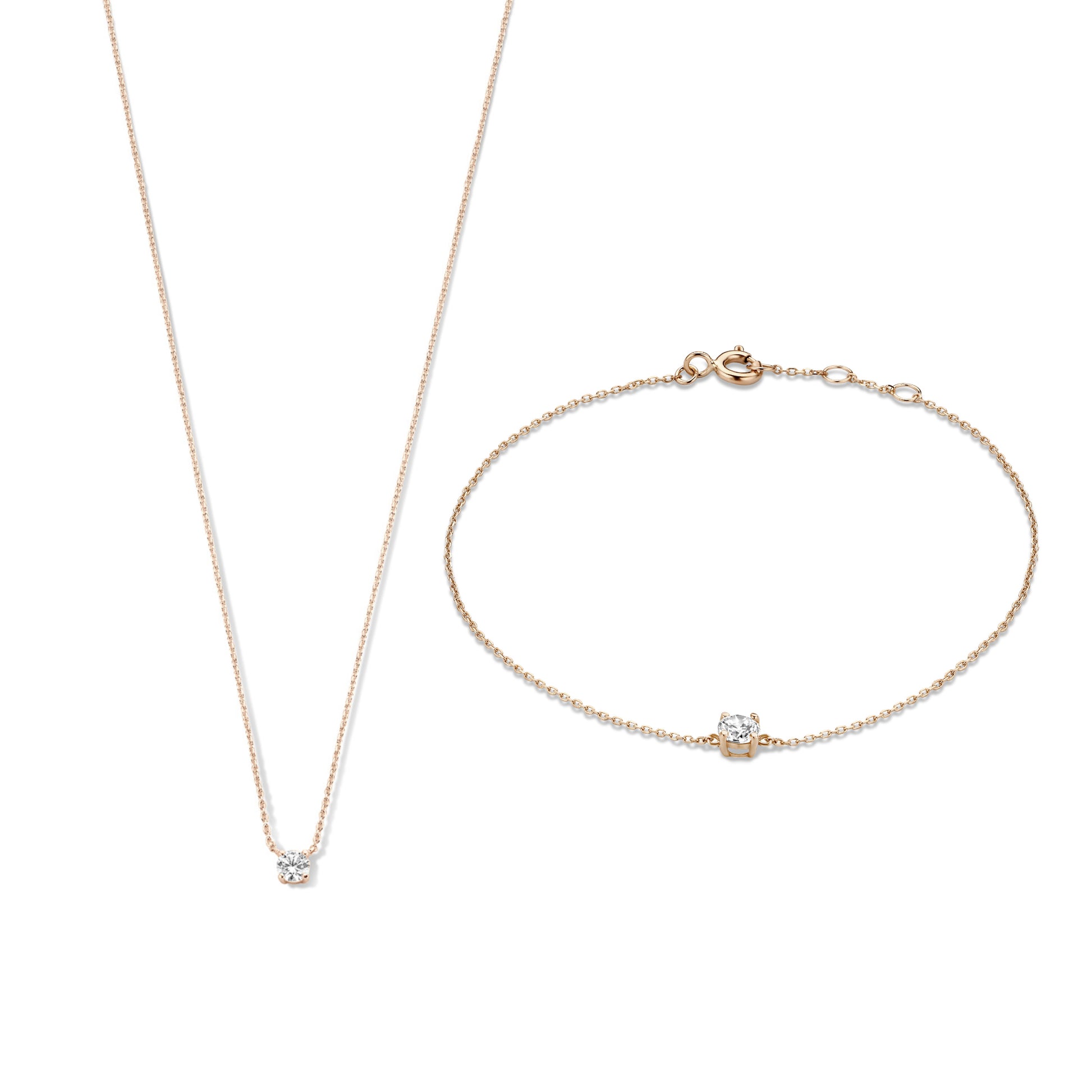 Isabel Bernard Cadeau d'Isabel 14 Carat Rosegold Necklace and Bracelet giftset IB90031