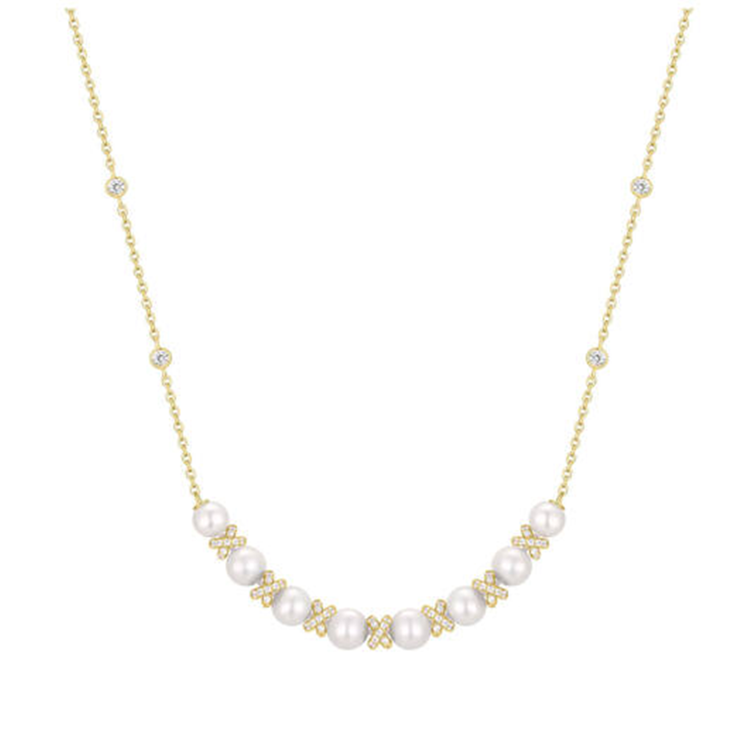 Ania Haie Reimaginer Gold Coloured Sparkling Shell Pearl Necklace AH-N069-06G