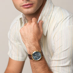 Fossil Neutra Round Blue Dial Watch FS6162