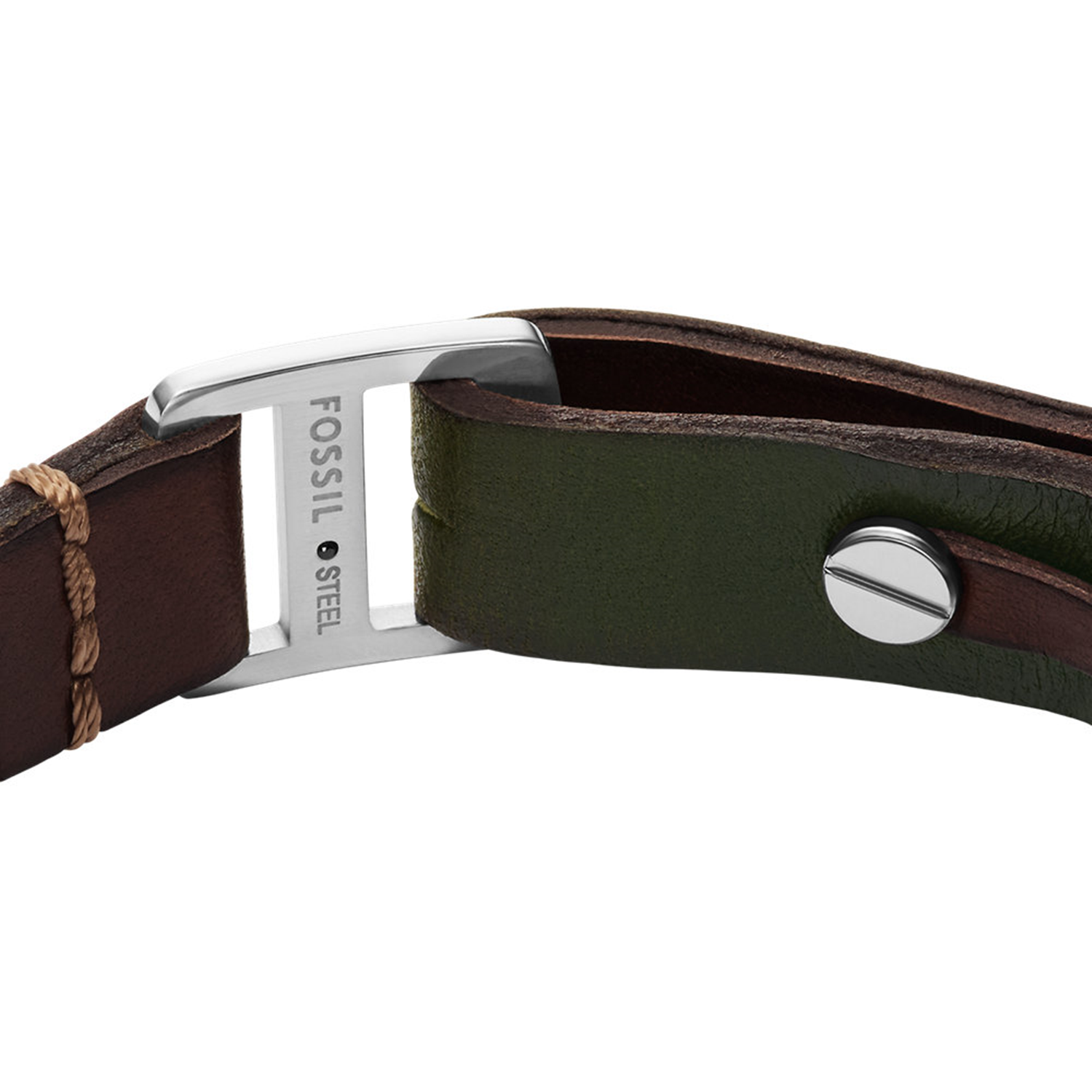 Fossil Machine Leather Men's Bracelet JF04963040