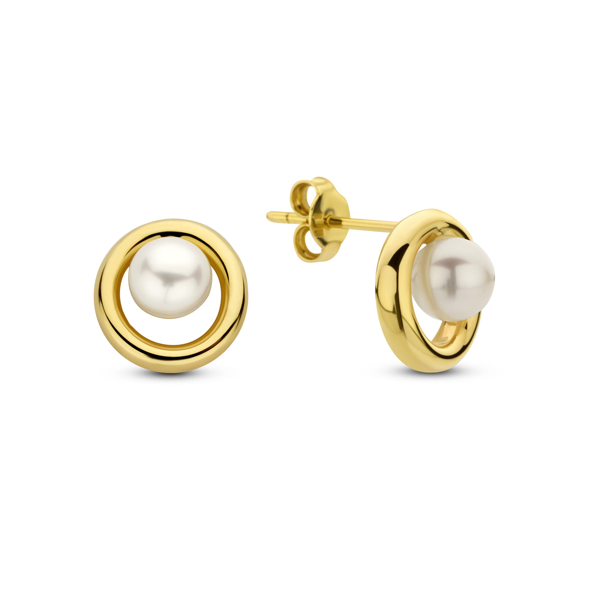 Beloro Jewels Monte Napoleone Perla 9 carat gold Ear Studs BO360039