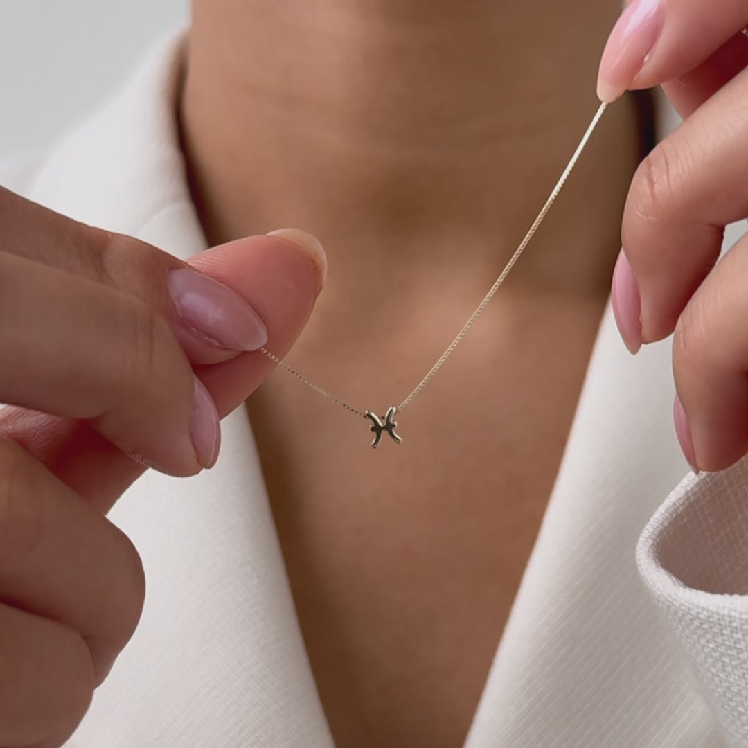 Isabel Bernard Étoiles d’Or Pisces 14 Carat Gold Venetian Necklace With Horoscope IB340189