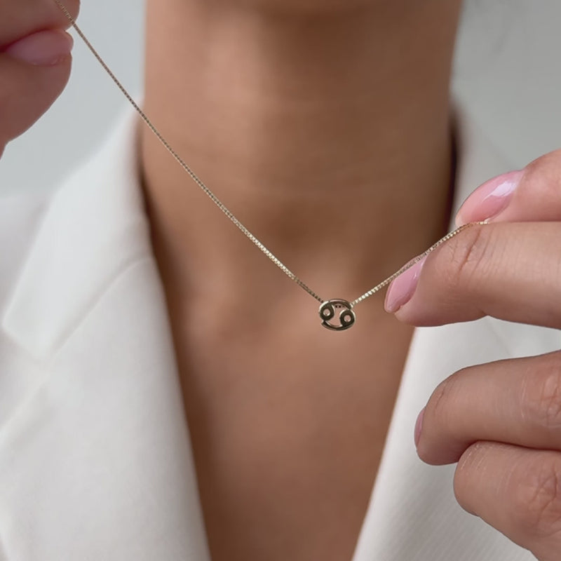 Isabel Bernard Étoiles d’Or Cancer 14 Carat Gold Venetian Necklace With Horoscope IB340181-zoom-